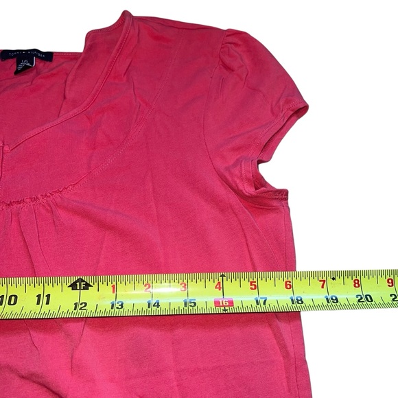 Tommy Hilfiger Vintage Woman’s Coral Short Sleeve Top Tee Shirt Size Large - Picture 7 of 9